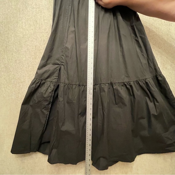 Womens Astr long black dress with puff sleeves and elastic bodice L - Picture 5 of 6